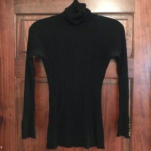 Pink Rose long black turtleneck sweater size L